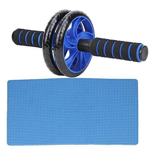 Tbest Rueda Abdominal para Fitness, Rodillo de Ejercicio Doble Ultrasilencioso con Rodillera, Equipo de Entrenamiento con Textura de Neumático de Coche Antideslizante para Entrenamiento en Gimnasio