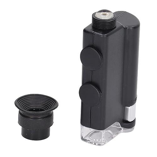 YWBL-WH Microscopio Portátil, Microscopio óptico Portátil ABS con Luz UV, Mini Lupa con Linterna de Bolsillo de 200x a 240x para Visualización de Monedas, Usuarios Aficionados y Observación de Campo