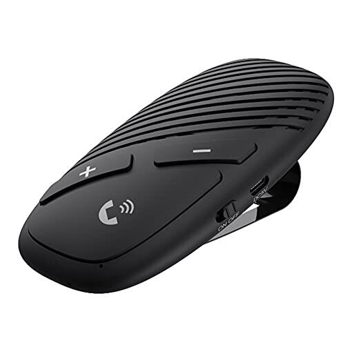 Tbest Kit de Manos Libres para Coche 5,0, Altavoz, Conectividad de Teléfono Dual, Tiempo de Conversación de 20 Horas, Cancelación de Ruido, Encendido Automático para Conducir