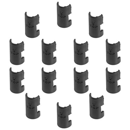 COOLHIYA Pack de 24 Clips de Plástico para Estanterías de Rejilla, Abrazaderas de Fijación para Postes de 13 MM, Ideales para Estantes Metálicos en Garajes y Almacenes