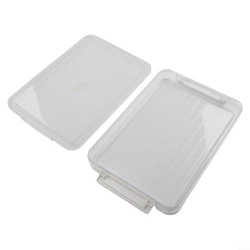 Caja de almacenamiento de documentos A4, organizador de archivos PET de gran capacidad con tapa, contenedor de papel de escritorio transparente apilable para oficina, hogar, escuela, 34,5 x 23,5 x 7