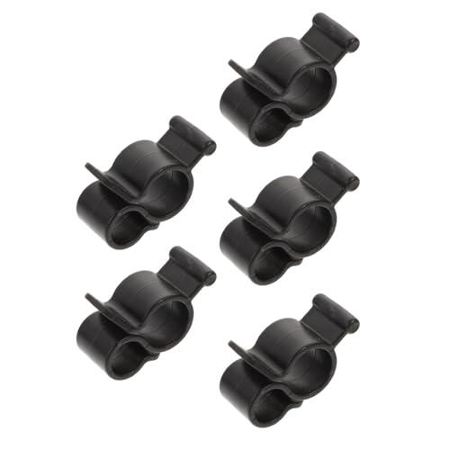 Holibanna 5 Clips de Plástico Forma de S para Luces y Lámparas de Vehículo Recreativo, Color Negro, Fácil Uso y Alta Practicidad, Ideales para Fiestas y Uso Interior