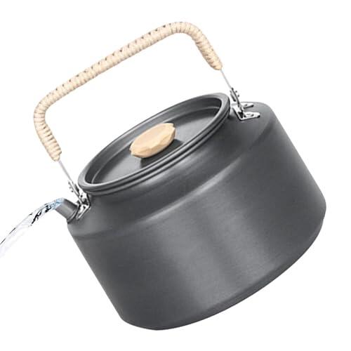 Nudorpn al aire libre, Hervidores de campamento para agua hirviendo | ergonómica antiescaldaduras | Hervidor de agua a prueba de calor, hervidores de campamento grises para picnics, mochileros,