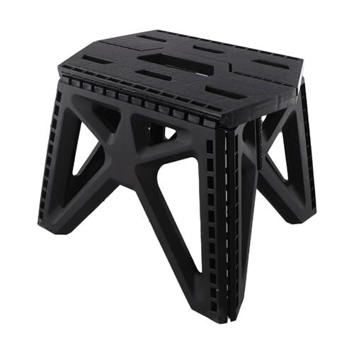 FUBESK Taburete plegable, silla portátil ligera para exteriores con mango ergonómico, capacidad de carga de 260 libras, certificado En14183 para camping, pesca, jardín, uso doméstico, color gris