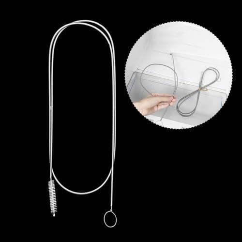 Cepillo flexible de limpieza de drenaje de refrigerador, limpiador de tubos de 61 pulgadas de largo para tubería de salida de agua, herramienta de dragado de agujeros para refrigerador, techo solar de
