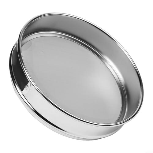 Tamiz de inspección de malla de acero inoxidable de 20 cm, marco cromado resistente, opciones de malla 4-600, doble capa, borde liso, pruebas de laboratorio, alimentos industriales (malla 325)