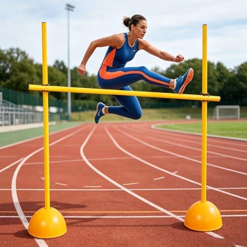 ZomoQryn Vallas Velocidad AtléTicas Multifuncionales Postes Agilidad para FúTbol Soporte para Salto Altura Base Rellenable con Agua Apto para Entrenamiento Salto Altura 1.5M