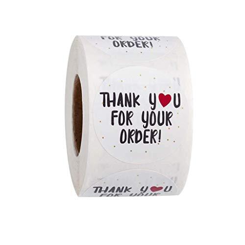 500 calcomanías redondas de agradecimiento de 25 mm para sobres de boda, embalaje de San Valentín, decoración del hogar, rollo de pared