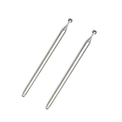 JZK Paquete 2 Antenas telescópicas Repuesto para radios portátiles Dab FM, Antena TV/Radio 7 Secciones (14 cm - 73 cm) para recepción estéreo Dab/Am/FM, receptores AV domésticos y sintonizadores TV