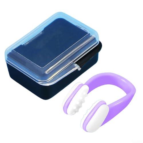 Clip de nariz de silicona suave para buceo, deportes acuáticos, reutilizable, protección cómoda para evitar la entrada de agua para adultos y niños, varios colores (morado)