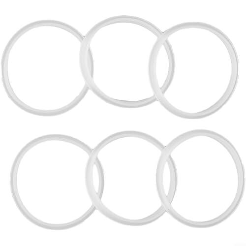 ZiStarlilife Junta de tapa de silicona para botellas, paquete de 6 anillos de sellado blancos, piezas de repuesto a prueba de fugas para serie de compresión recargable, apta para lavavajillas para uso