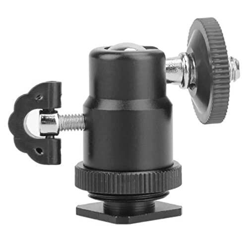 Ausla Mini Soporte de Cámara con Cabezal Esférico, Cabezal Esférico de Aleación de Aluminio con Rotación Panorámica de 360 ​​Grados, 1 4 Tornillos, Inclinación de 0 a 90 Grados para Cámara Digital,
