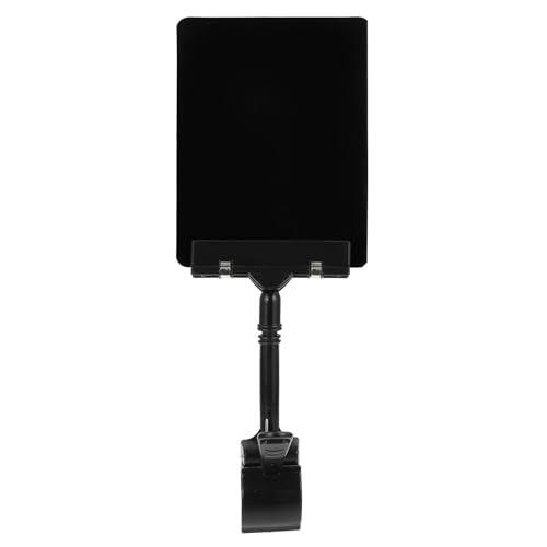 YARNOW Tablero de Precios Borrable Multipropósito de Pvc Negro Resistente al Agua para Tienda y Frutería Soporte y Clips para Etiquetas de Precio