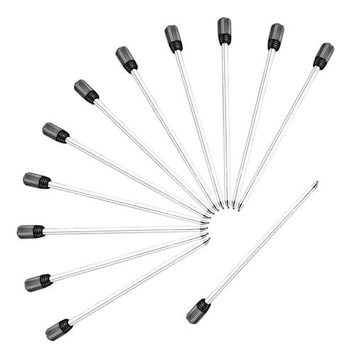 PACKOVE 12 Piezas Recambios de Bolígrafo Metálicos 7 Cm Punta Fina Tinta Negra Recarga para Bolígrafos Cross y Compatibles Escritura Suave Uso Oficina y Escolar