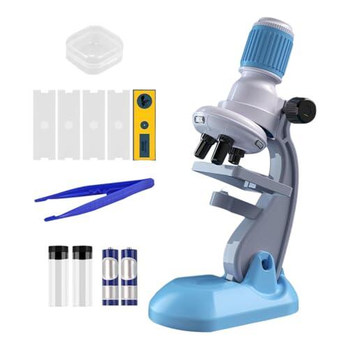 JunZheHub 17 Piezas Microscopio para Niños Juego Educativo Científico con Lentes de Aumento Y Accesorios Material PP Adecuado para Aprendizaje Escolar Y Curiosi, Azul 12 Uds.
