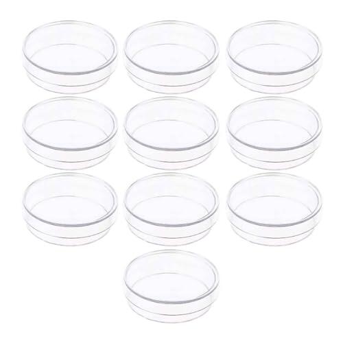 Mikikit 10 Piezas Placas de Petri de Laboratorio con Tapa de Plástico Transparente para Cultivo Celular y Microbiología, Fácil Observación y Uso Multipropósito en Ciencias Vida