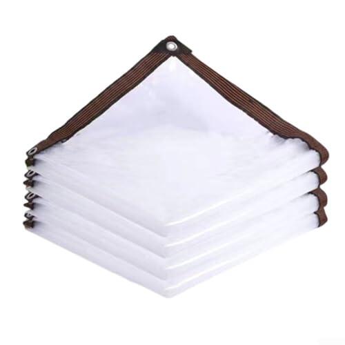 Posheliox Lona transparente con ojales, hoja transparente resistente, película de polietileno impermeable de 6.5 x 9.8 pies para recinto de patio, refugio de camping, cubierta de jardín