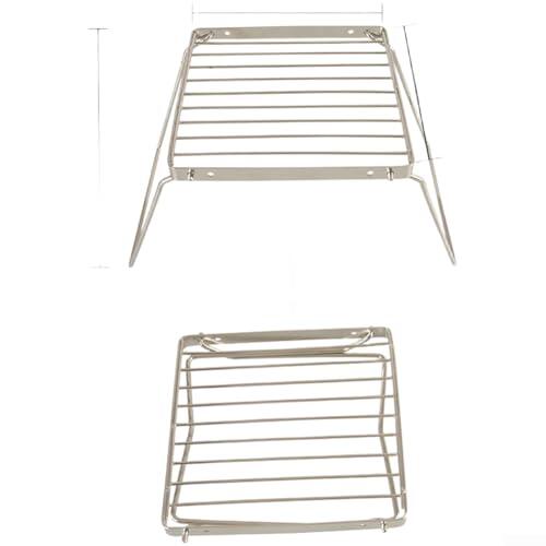 Parrilla plegable de acero inoxidable con dos opciones de altura para cocinar al aire libre y aventuras de mochilero, color plateado (S)