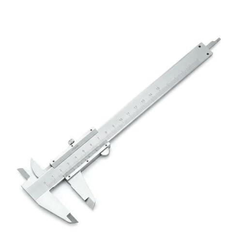 Caliper Vernier de 150 mm, acero inoxidable, de alta precisión, analógico, con medidor de profundidad, herramienta de medición profesional para la industria y el hogar, resistente a los golpes