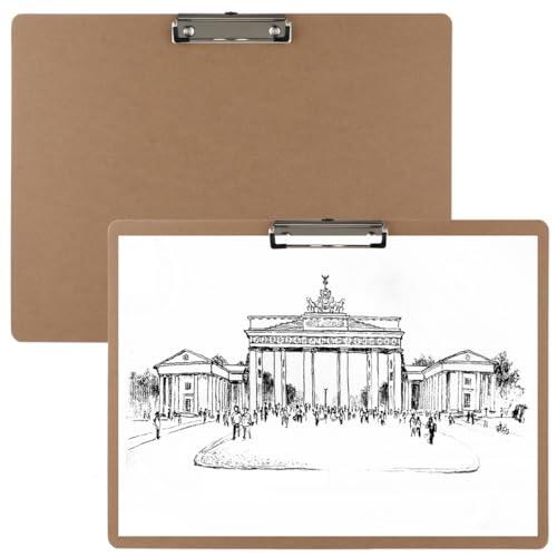 Portapapeles de 13 x 17 pulgadas, 2 piezas A3 de doble clip, portapapeles extra grande con clip de perfil bajo, portapapeles de dibujo de material de madera para arte, bocetos, notas de campo