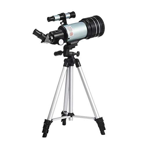 KKXXYQFC Monoculares para Adultos de Alta Potencia, telescopio astronómico, telescopio Refractor de 300/70 mm, telescopio monocular con Lente 150X con Soporte para teléfono, trípode Ajustable, Lente