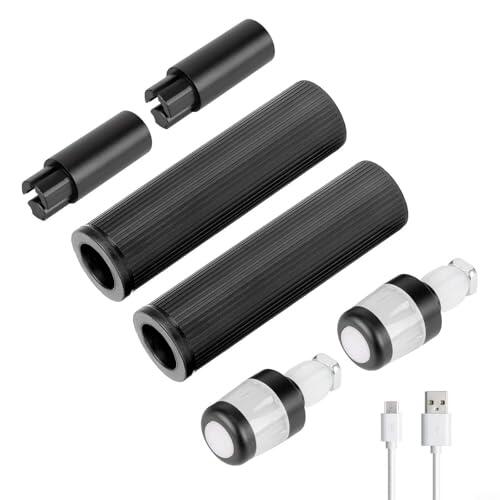 Para Max G30 Es Electric Scooter Led Luz Extensión Manillar Grip Kit con Cubierta de Silicona Recargable y Colores Vibrantes Para Seguridad Nocturna Varilla Negro Rojo Blanco (W)