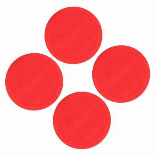 Akozon 4 Discos de Hockey de Plástico Reemplazables para Equipos de Juegos de Mesa y Ligeros para Niños y Adultos, Accesorios para Salas de Juegos Salas de en Casa (Medio (75 mm))