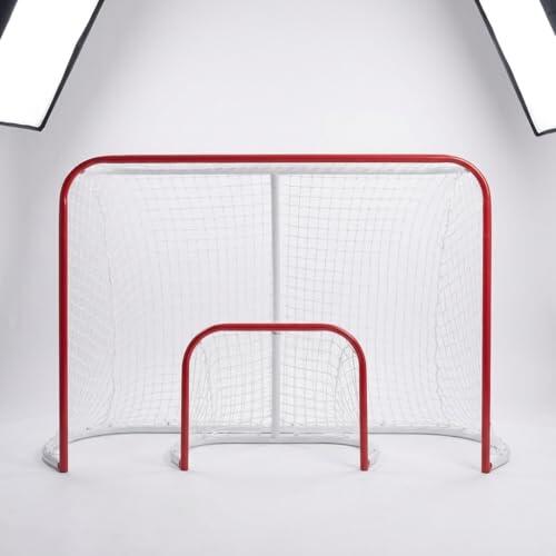 JISADER Portería Hockey Compacta, Estructura Metal, para Niños y Entrenamiento, 80x50x45cm