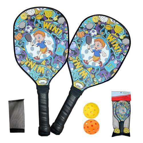 Set de Palas de Racketball,Mango Ligero Antideslizante con de almacenaje - Pala Infantil,para Césped, Patio, Playa, Práctica Diaria, Entrenamiento Básico, Competición
