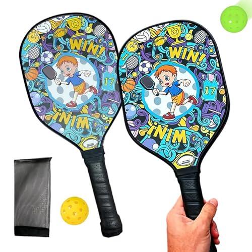 Dybnuhoc Set De Raquetas Y Pelotas Para Playa,Ligero Y Portátil Con De Almacenamiento Y Mango Antideslizante | Kit Raquetas Con Pelotas | Para usar en césped, playa, patio, reuniones familiares, niños