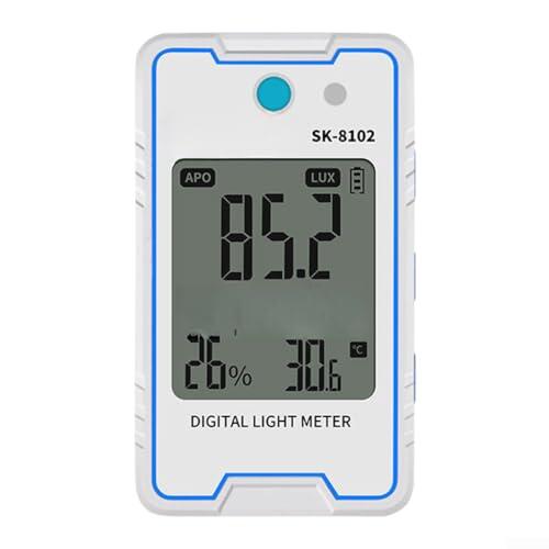Medidor de iluminancia digital con prueba de parpadeo estroboscópico, medidor de luz de 0.1-999900 lux para inspección de batería de litio, monitor de humedad de temperatura, análisis de frecuencia de