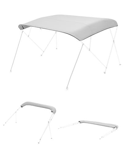 VEVOR Funda de Repuesto para Toldo Bimini 4 Arcos, Largo de 244 cm, de Grado Marino 600D, Alta Resistencia, Toldo de Repuesto para Barco, para Embarcaciones de Ancho de 246-262 cm, Gris, Sin Marco