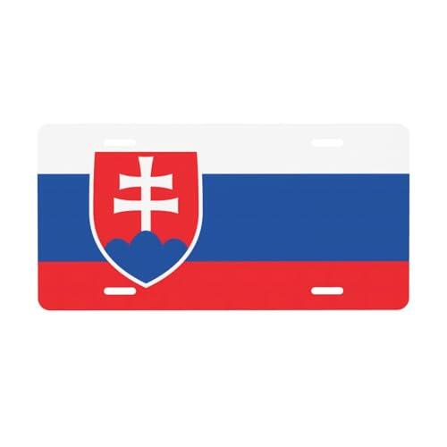 Placa de matrícula de 15,2 x 30,5 cm, diseño de bandera de Eslovaquia, accesorios únicos y llamativos, duraderos, fáciles de instalar