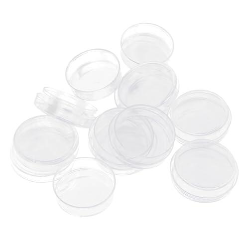Huairdum Placas de Petri con Tapas, 10 Piezas 35 Mm de Diámetro 10 Mm de Profundidad Placas de Cultivo Celular de Plástico Transparente, Estériles con Diseño de Ventilación, Ideal para Laboratorio,