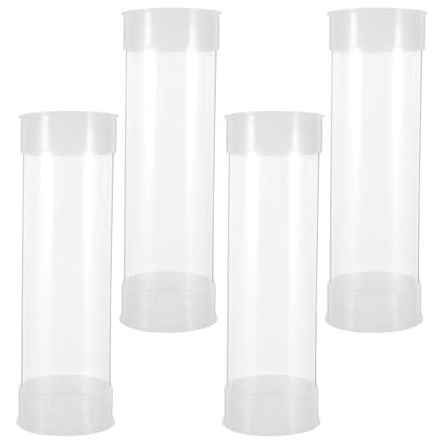 TOYANDONA 4 Piezas Caja Transparente Capacidad para 3 Bolas para Almacenamiento de Bolas de Golf de Plástico, Estructura Cilíndrica Apilable Reutilizable para Exhibición y Embalaje de