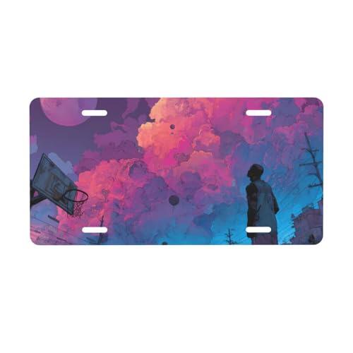 Placa de matrícula para cancha de baloncesto de 6 x 12 pulgadas, accesorios únicos y llamativos para coche, duraderos, fáciles de instalar