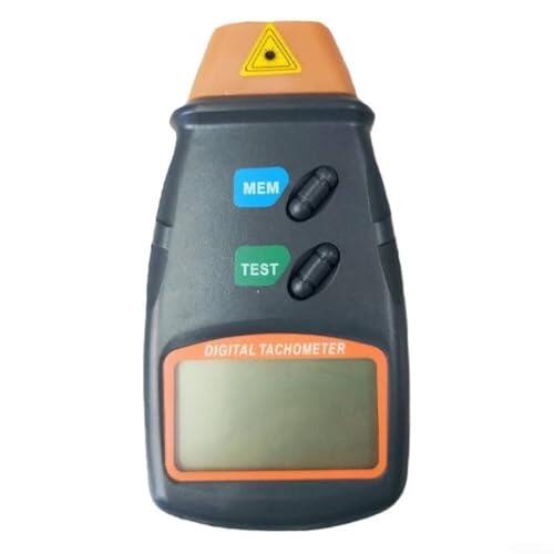 Tacómetro óptico digital medidor sin contacto para pruebas de motor con pantalla LCD grande y función de almacenamiento de datos, color negro, modelo Dt 2234c Plus para uso industrial (botón negro)