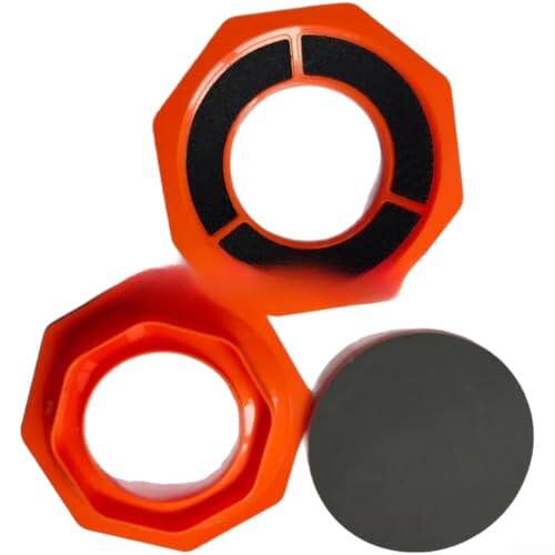 Yelvera Base de plástico hexagonal para papel de lija diseñada para la preparación de bolas de bolos, incluyendo soporte de secuenciación de grano diferencial (naranja)