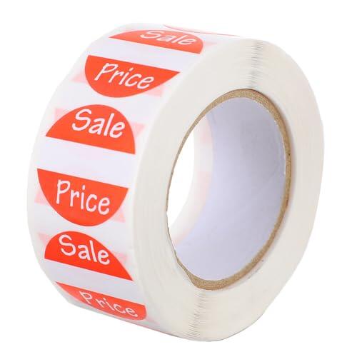 Warmhm 1 Rollo Etiquetas Adhesivas de Precio para Supermercados Pegatinas Duraderas y Resistentes para Exhibición de Rebajas y Venta de Productos de Etiquetas Prácticas para Mostrar