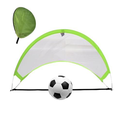 Objetivo de fútbol plegable, metas de fútbol plegables - Red de fútbol de entrenamiento portátil - Redes de portería de fútbol de patio trasero con de transporte para fines de interior y
