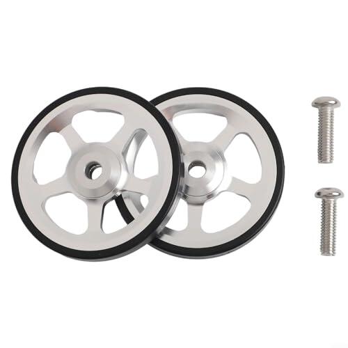 Rueda fácil de aleación de aluminio de 60 mm para bicicleta plegable compatible con Brompton y para modelos 3sixty de neumáticos de goma con rodamiento integrado, diseño de ahorro de mano de obra, par