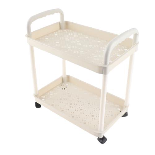 Vistreck Carro Rodante de Plástico de 2 Capas Blanco - Carro Utilitario Móvil Versátil para la Organización del Hogar