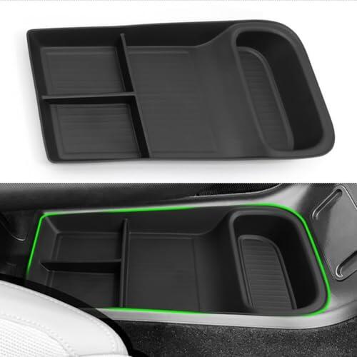 Bandeja organizadora de almacenamiento para consola central para Polestar 4 2023 2024, caja divisora de compartimento para reposabrazos de TPE, accesorios interiores de automóvil