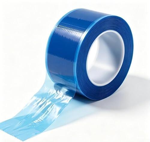 Película protectora, 100/500 hojas, 10 x 15 cm, barrera desechable azul para manijas de puertas, accesorios de baño, protección de eliminación rápida (100 hojas, azul)