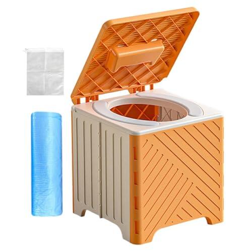 Inodoro camping | Contenedor plegable para entrenamiento baño | Inodoro Portátil para Adultos con Capacidad de 70 kg y Almohadilla de PVC,para mujeres hombres mayores autocaravana hospital coche viaje