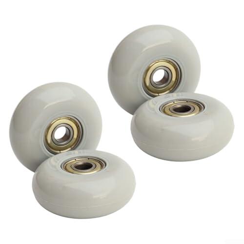 4 ruedas de repuesto para equipaje de 50 mm x 20 mm, tamaño 8 mm de diámetro interior, construcción de plástico PU para maleta, carretilla, scooter, cochecito y ayuda de movilidad (gris)