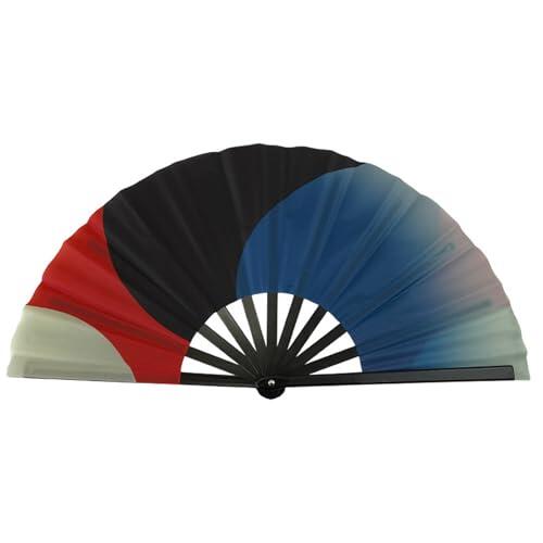 NVOQILIN Abanico reversible de artes marciales de 10 pulgadas, doble fuerza parcial calmada, práctica de creatividad marcial para artistas, decoración del hogar y manualidades