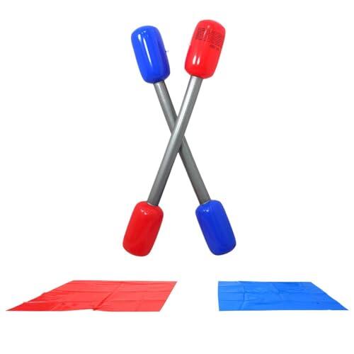 Palos de combate inflables – 2 piezas: palos y alfombras interactivos, kit de juego inflable – para, adolescentes, adultos, cumpleaños, trasero, playa, jardín,