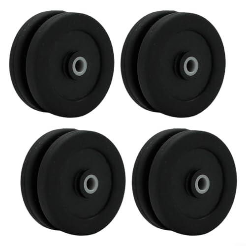 Kivivaka 4 ruedas de repuesto para maletas, kit de ruedas de plástico de 49 mm x 23,9 mm, piezas de repuesto resistentes al desgaste de bajo ruido para reparación de maletas, color negro