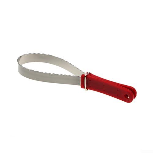 Zoegneer Rascador de acero inoxidable para la eliminación eficaz de desprendimiento y alivio de la picazón con mango ergonómico, cepillo multifuncional para el cuidado del caballo 30 x 9,2 cm, rojo y